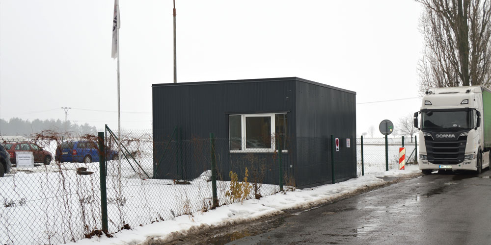Opening of new facilities for lorry drivers in Velvary, including a seating area, food and drink vending machines, and toilet facilities | Filson